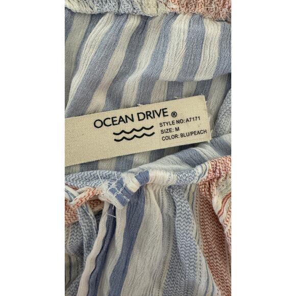 Ocean Drive Blue/Peach Off Shoulder Top Sz M - Picture 6 of 7
